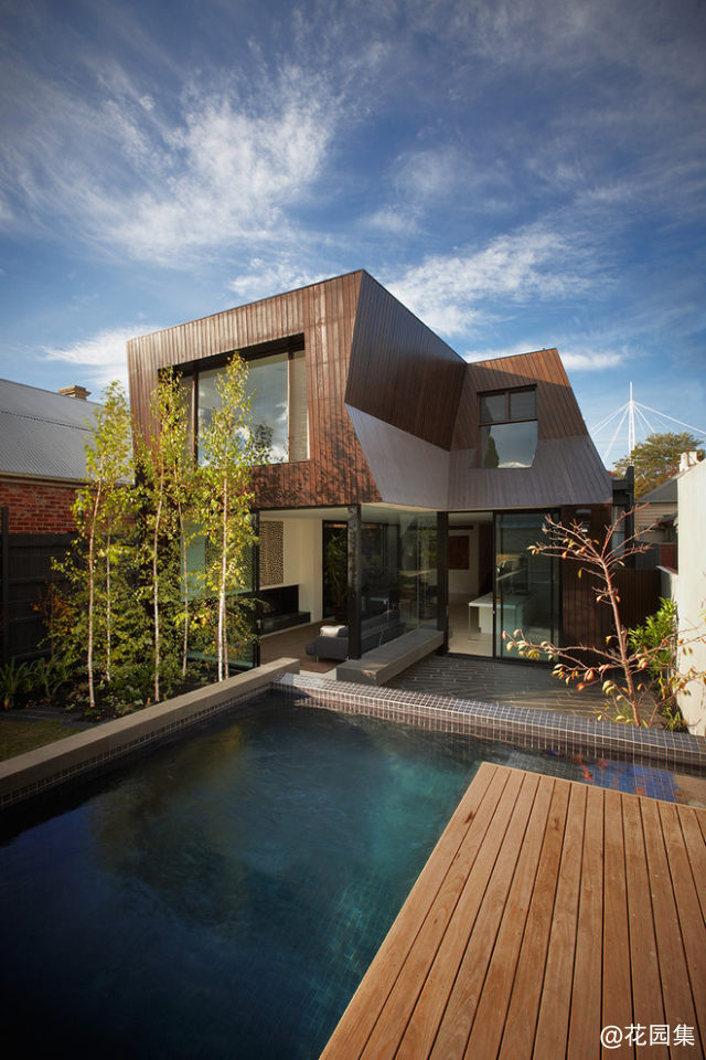 Trendy rectangular lap pool in Melbourne